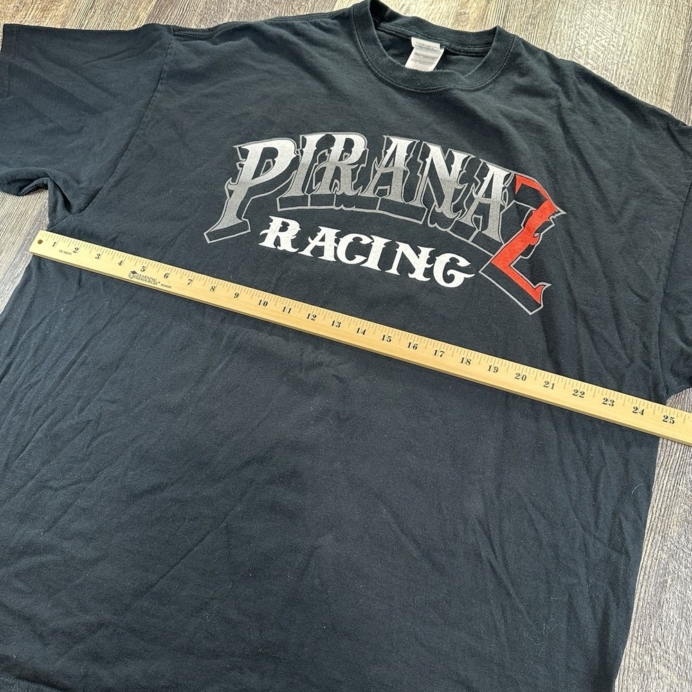 VTG Piranaz Racing Deez Nutz Tee GILDAN Black T-Shirt NHRA Men's Size 2XL - Picture 10 of 10